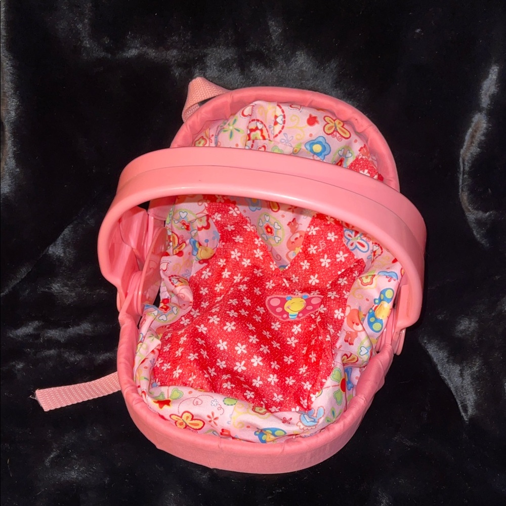 Vintage Baby Alive Pink Floral Kids Doll Carrier Backpack